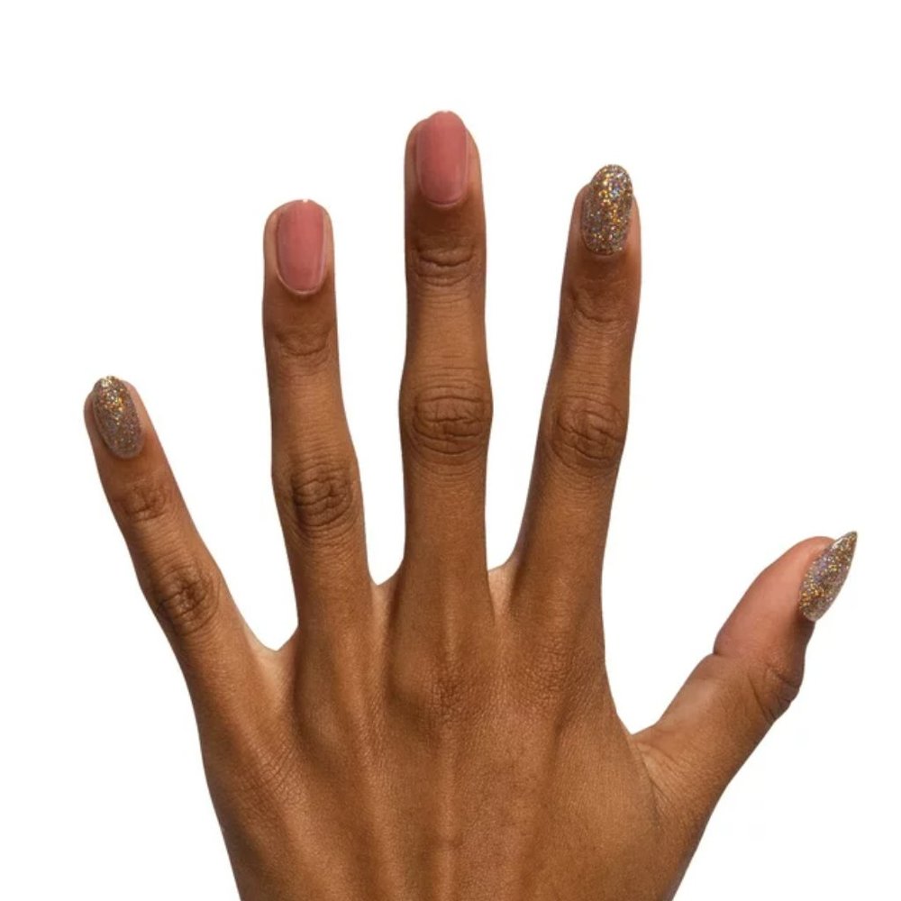 Olive & June Press-on Artificial Nails, Oval Medium, Glitter Party, Pink, 42 Ct - Picture 4 of 9
